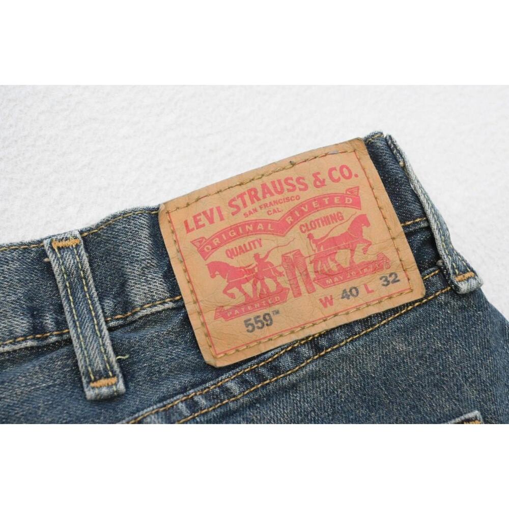 Levi's 559 Relaxed Straight Fit Rugged Blue Denim Jeans Mens Size 40 x 32